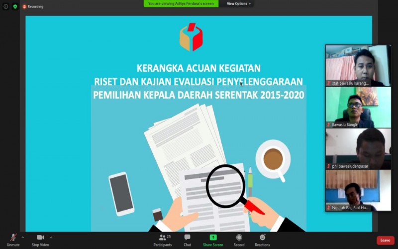 EVALUASI MEKANISME PENGAWASAN, BAWASLU RI DORONG KEGIATAN RISET