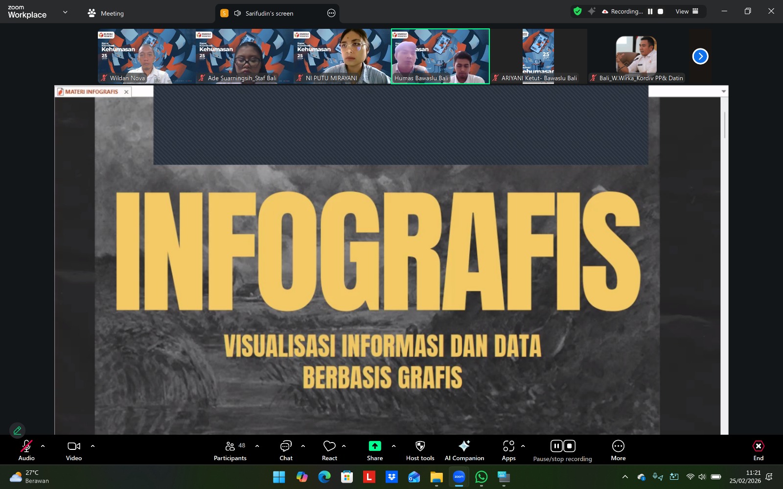 Infografis Jadi Kunci Publikasi Pengawasan, Bawaslu Kabupaten Bangli Ikuti Rakor Kehumasan 2026