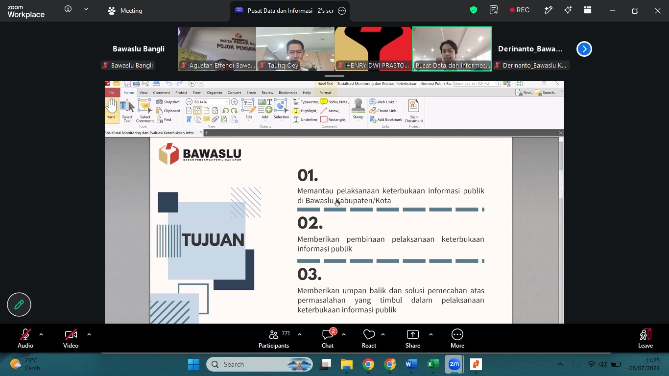 Perkuat Keterbukaan Informasi Publik, Bawaslu Bangli Ikuti Sosialisasi Monev Tahun 2026