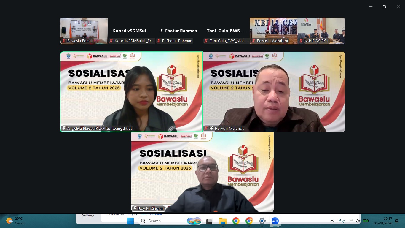 Bawaslu Bangli Ikuti Sosialisasi Bawaslu Membelajarkan Volume 2, Perkuat Kapasitas SDM Pengawas